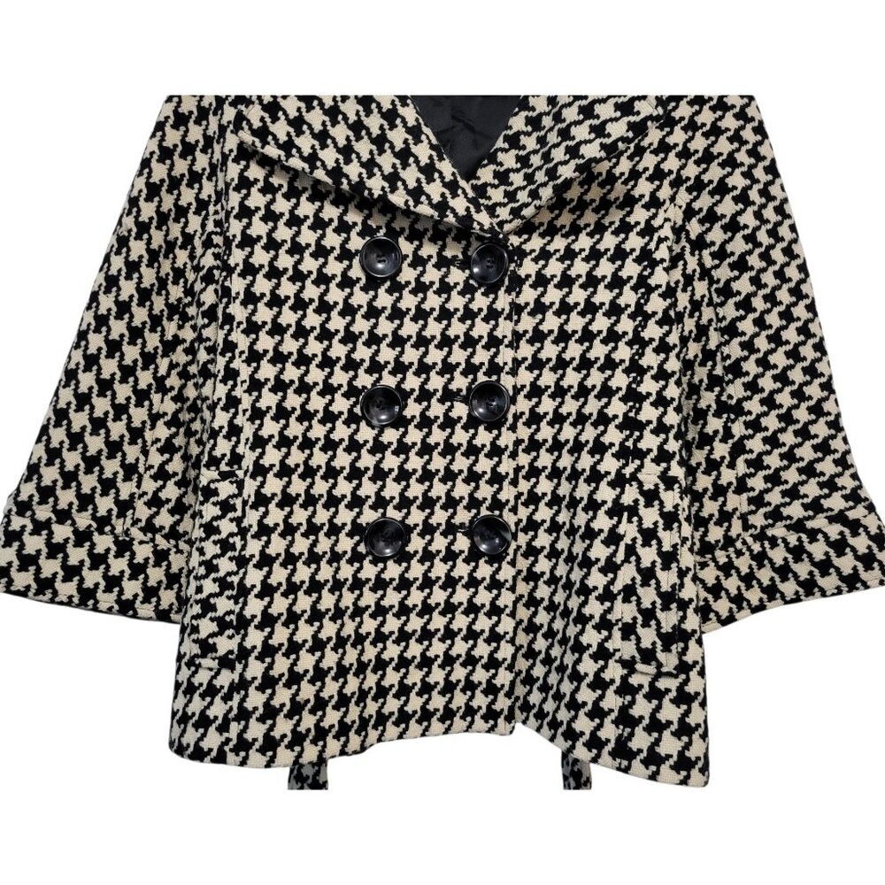 Vintage Talbots Houndstooth Belted Wool Coat Wool Double Breasted - Picture 5 of 14